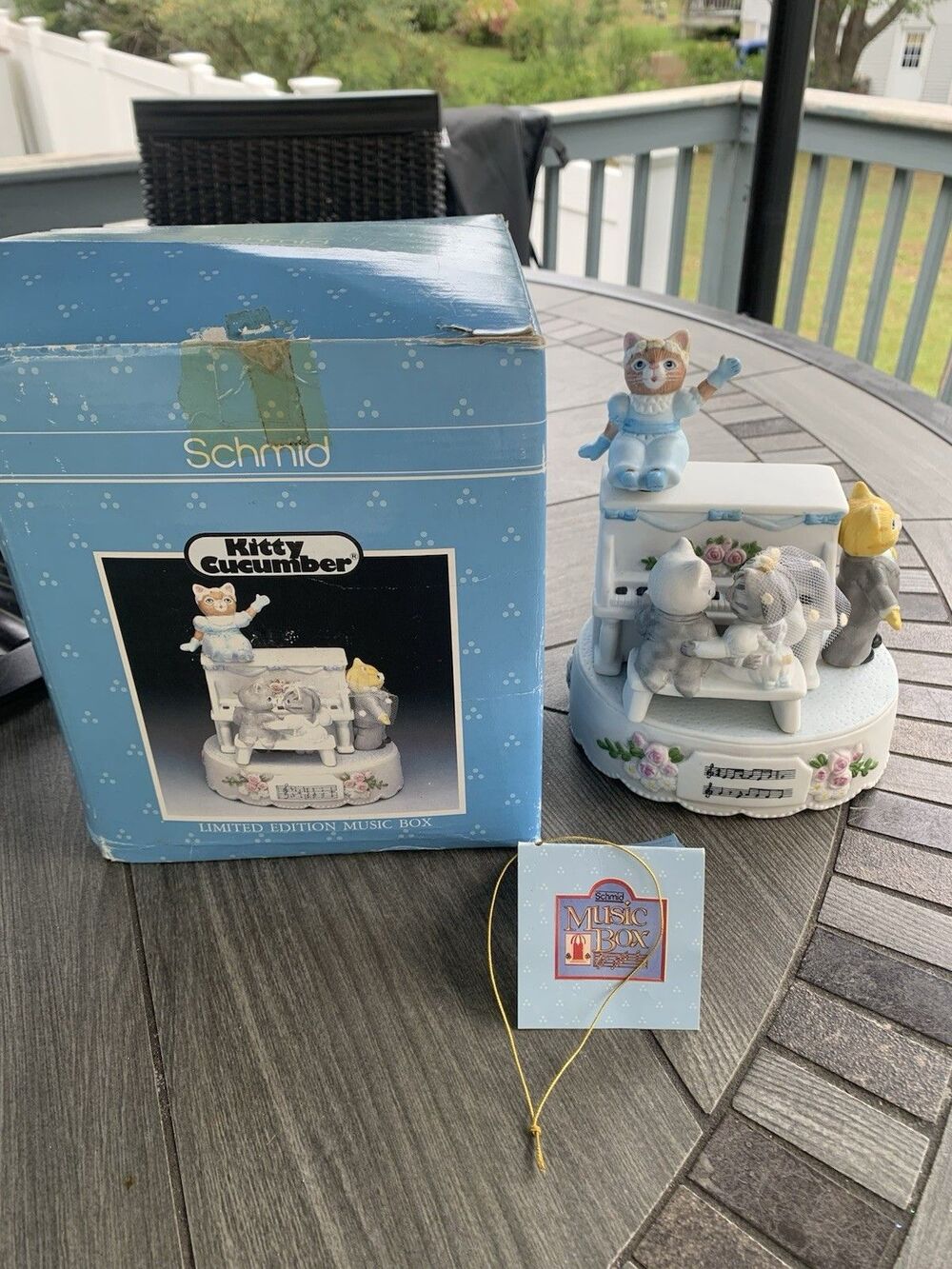 Kitty Cucumber 1989 Wedding Music Box 1156/ 5000 Schmid Box With Tag Limited Ed
